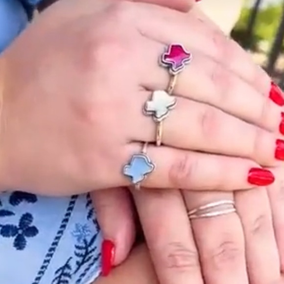 James Avery Silver Texas State gemstone Ring white doublet - Picture 8 of 9